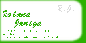 roland janiga business card